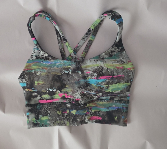 lululemon athletica Other - lululemon athletica Black Sports Bra with Neon Abstract Straps
